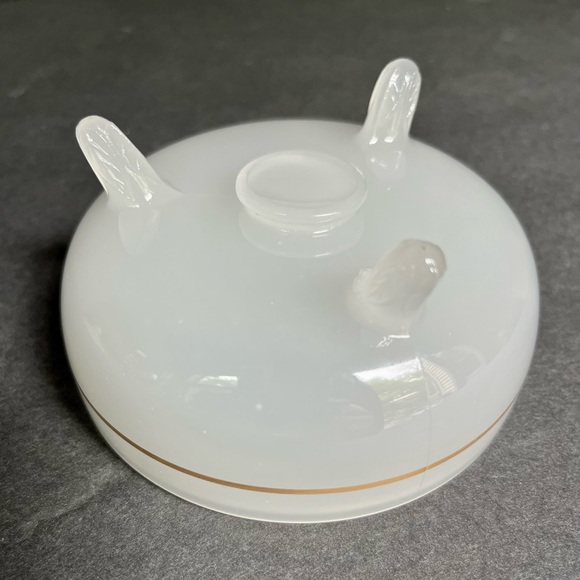VTG Clambroth Beaumont 20s 30s Candy Dish 3 Footed Art Deco Lid Gold Scarce - Picture 3 of 8